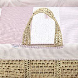 QUILTED BASKET UNE VICHY10 PINK 39x80x25 CM