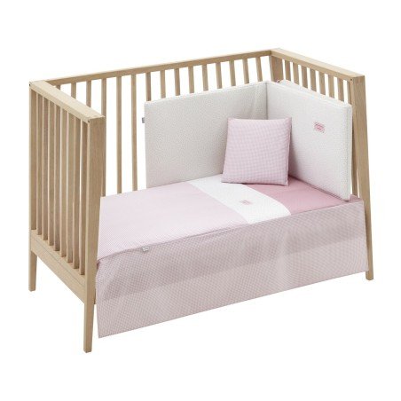 SET 2 PCS.BEDSPREAD W/S COT 70 VICHY10 PINK 70x140x3 CM