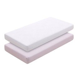 2 FITTED SHEET - COT 60 60x120x17 CM VICHY10 PINK