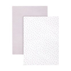 2 FITTED SHEET - COT 60 60x120x17 CM VICHY10 PINK