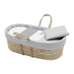 QUILTED BASKET UNE VICHY10 GREY 39x80x25 CM