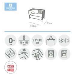 JGO 2 PCS.COLCHA I-V. CUNA 70 VICHY10 GRIS 70x140x3 CM