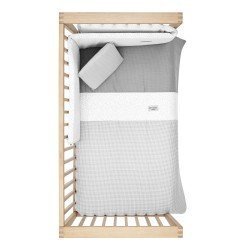 JGO 2 PCS.F.NORDICA CUNA 70 VICHY10 GRIS 110x170x3 CM