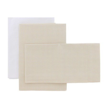 JEU 3 PCS.PARURE DE LIT 120x180x1 CM VICHY10 BEIGE
