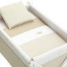 SMALL BED X WOOD UNE VICHY10 BEIGE/WHITE 55x87x74 CM