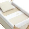 SMALL BED X WOOD UNE VICHY10 BEIGE/NATURAL 55x87x74 CM