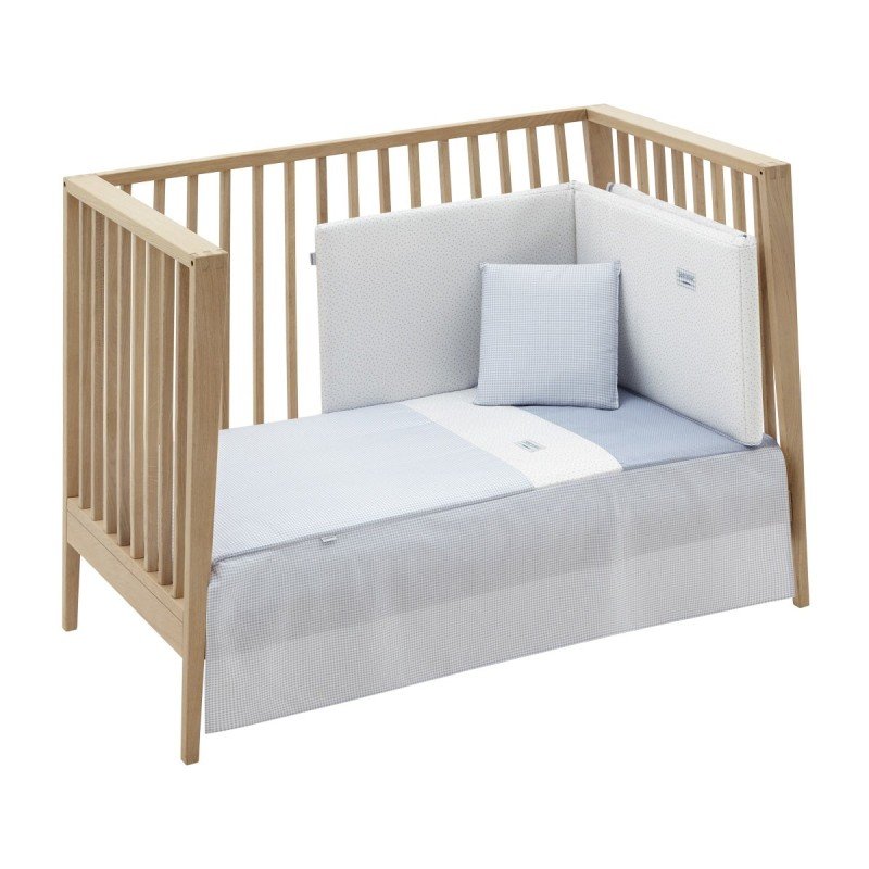 JGO 2 PCS.COLCHA I-V. CUNA 70 VICHY10 CELESTE 70x140x3 CM