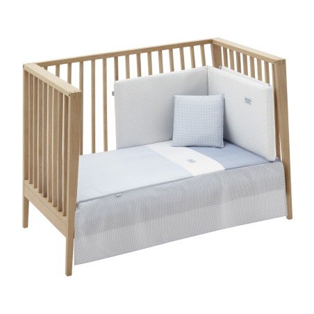 JGO 2 PCS.COLCHA I-V. CUNA 70 VICHY10 CELESTE 70x140x3 CM