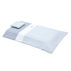 JGO 2 PCS.F.NORDICA CUNA 70 VICHY10 CELESTE 110x170x3 CM