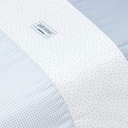 JGO 2 PCS.F.NORDICA CUNA 70 VICHY10 CELESTE 110x170x3 CM