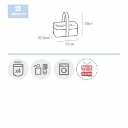 LAYETTE BASKET 22.5x29x29 CM LIBERTY GREY