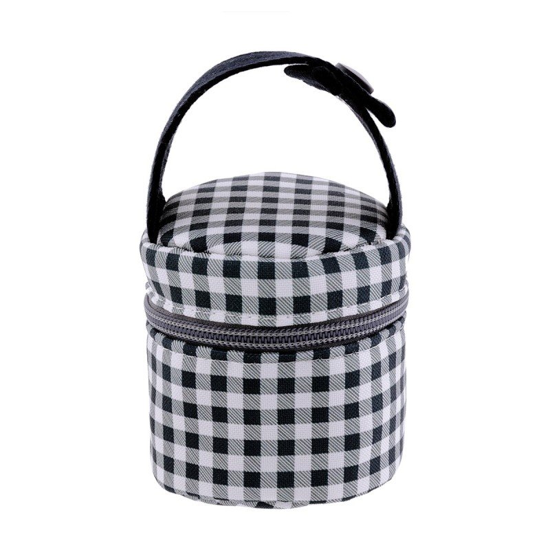 ÉTUI RANGE-SUCETTE VICHY NOIR 8.5x8.5x11 CM