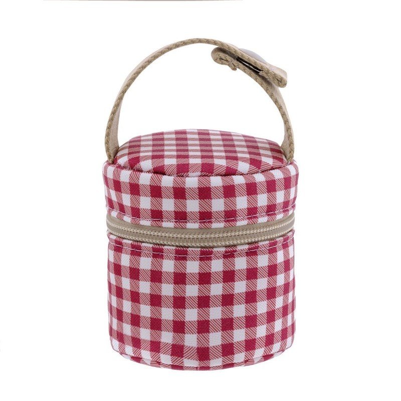 PACIFIER HOLDER VICHY RED 8.5x8.5x11 CM