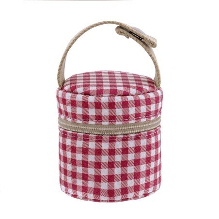 PACIFIER HOLDER VICHY RED 8.5x8.5x11 CM