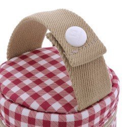 PACIFIER HOLDER VICHY RED 8.5x8.5x11 CM