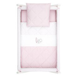 SMALL BED X WOOD UNE ESSENTIA PINK/WHITE 55x87x74 CM