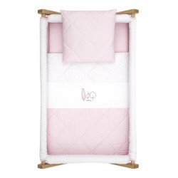 SMALL BED X WOOD UNE ESSENTIA PINK/NATURAL 55x87x74 CM