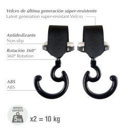STROLLER MAGIC HOOK SOLID NOIR 10x6x3 CM