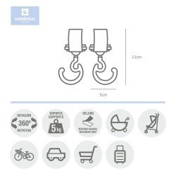 STROLLER MAGIC HOOK SOLID NERO 10x6x3 CM